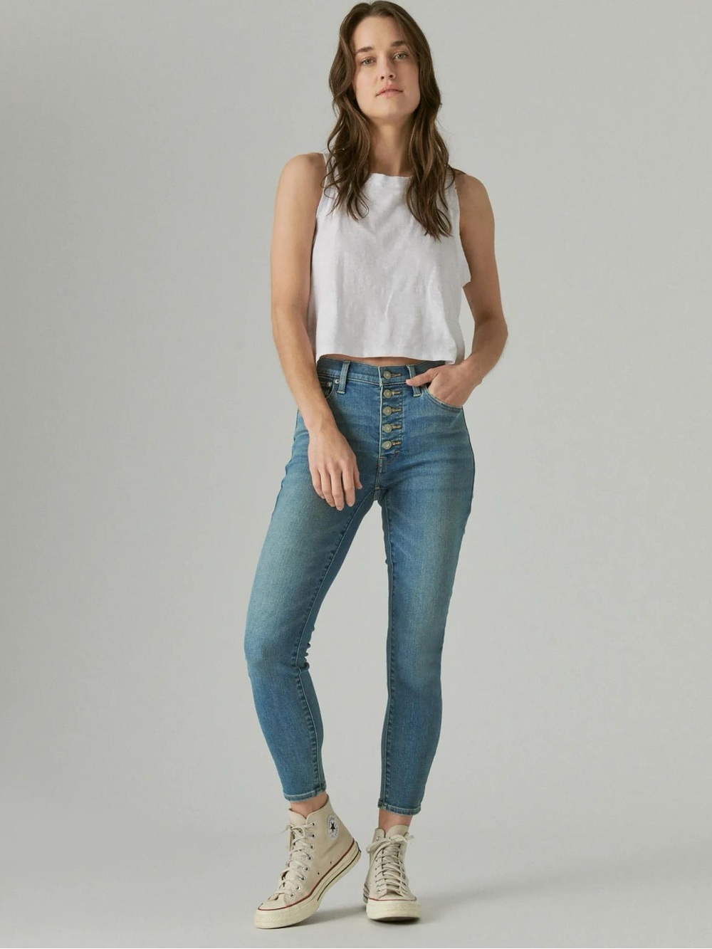 Lucky Brand High Rise Bridgette Skinny Cropped Jeans Size 28x24